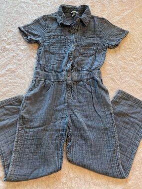GUC Cat & Jack Blue Washed Cotton Jumpsuit